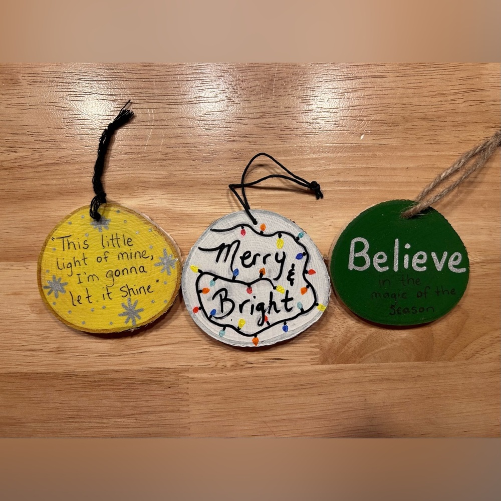 Birch disc ornaments- made in Maine